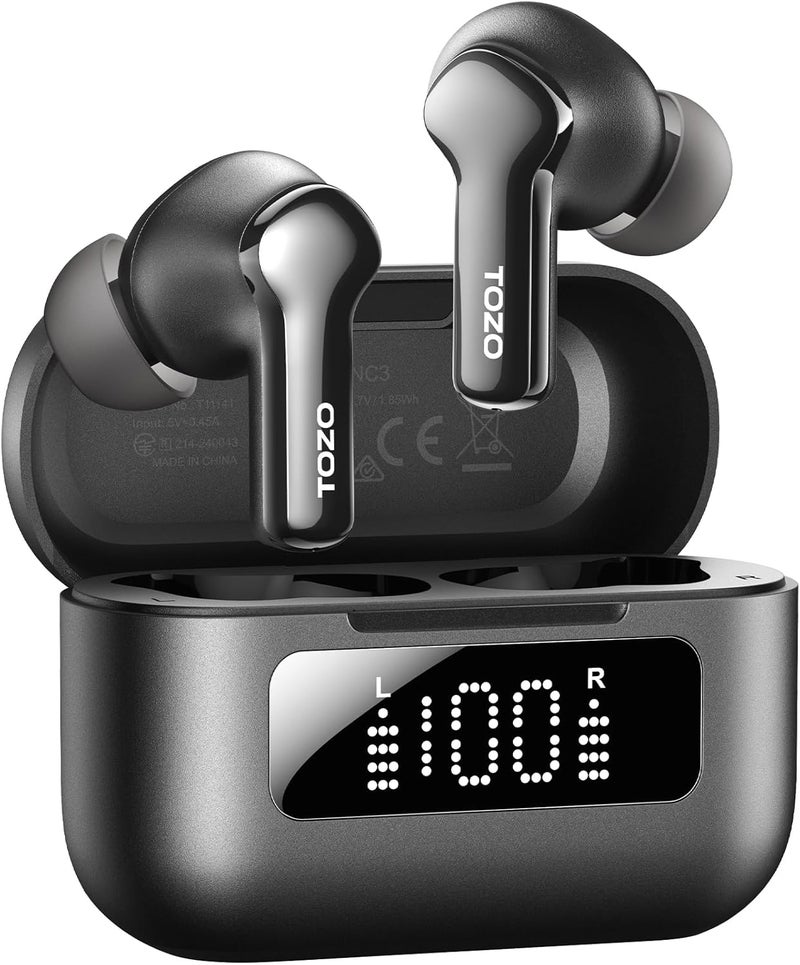 TOZO Hybrid Active Noise Cancelling Wireless Earbuds with 6 Mics AI Clear Call Ear Buds 68H Playtime with LED Display 32 Preset EQs via APP Bluetooth 5.3 IPX8 Waterproof in Ear Headphones - Image 1